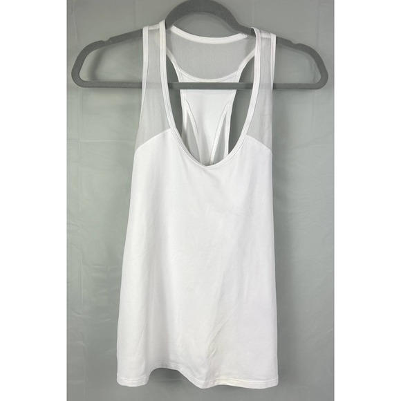 Lululemon Tops - Lululemon White "Mesh With Me" Tank Top Size M